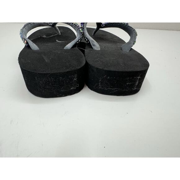 Unbranded Womens Sandals Flip Flops Size Unknown Black Beaded Thong Foam Base - Picture 4 of 10